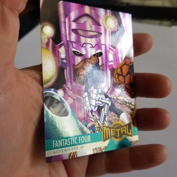 Vintage Marvel Metal trading card 1995 Fantastic Four Alternate M card #129 - Picture 2 of 13